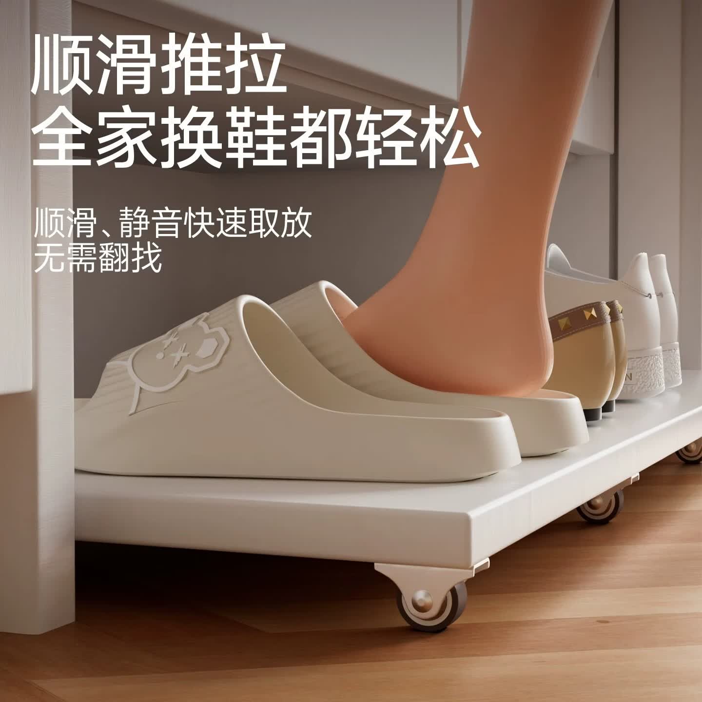 沃迪瑞鞋柜踢脚抽屉滑轮超静音迷你定向轮移动承重万向轮橡胶轮子 棕色0.5寸静音轮【粘贴安装4只】迷你静音
