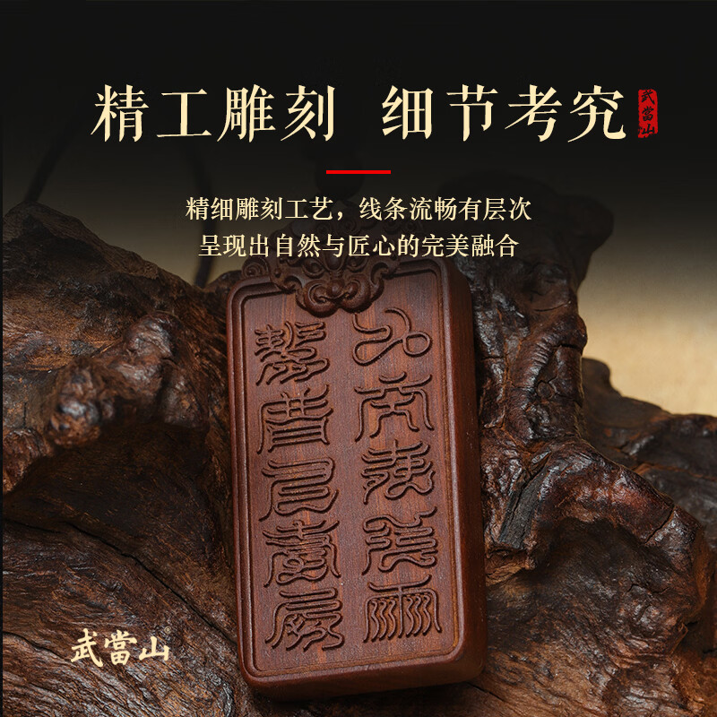 武当山雷击木雷声普化天尊十字天经吊坠 枣木挂件本命年车挂项链男女