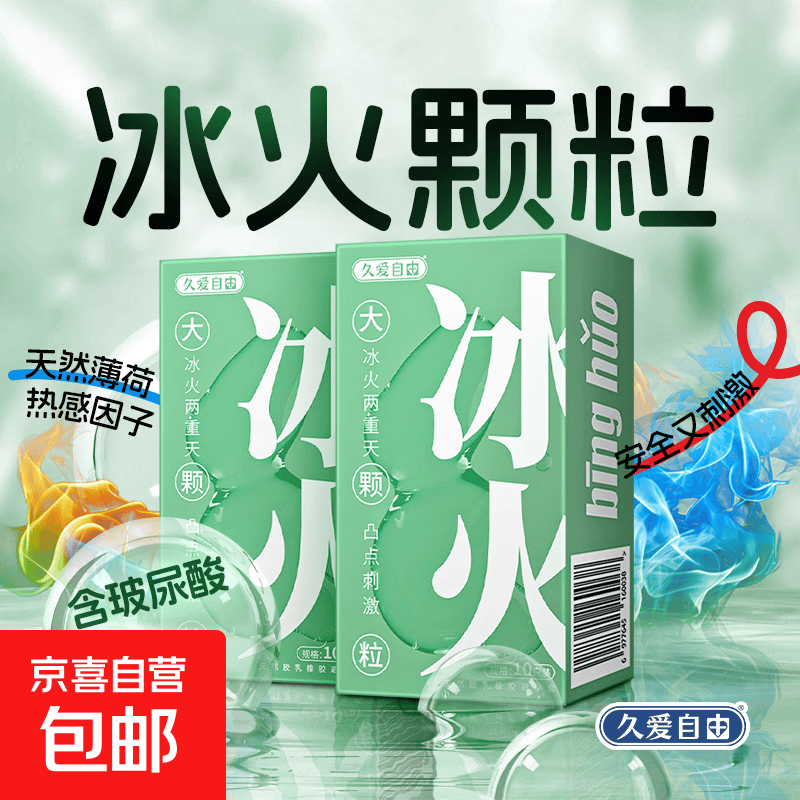 冰火避孕套男用颗粒玻尿酸情趣狼牙套安全套正品持久超薄 【性价比王】冰火爽感 10只