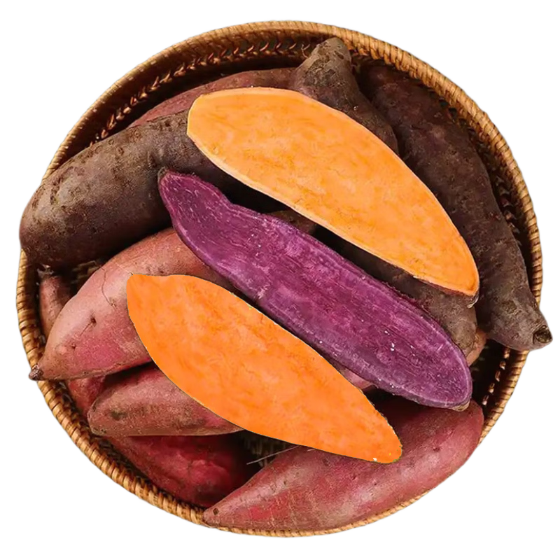 京鲜生山东四色蜜薯组合净重5斤单果100g+红薯地瓜紫薯烟薯源头直发包邮