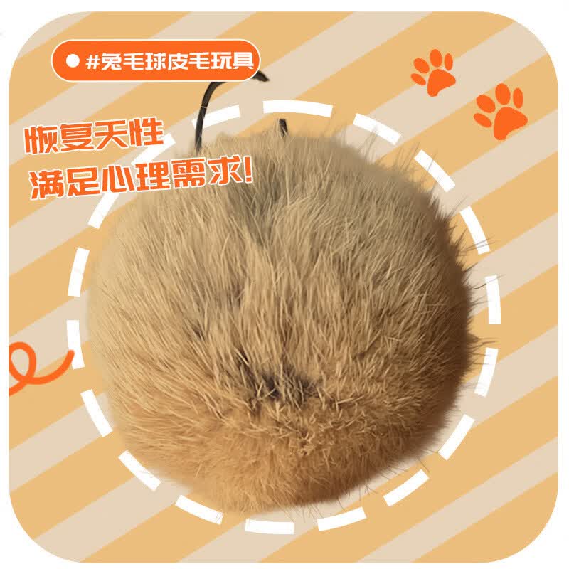 初允（CHUYUN）猫咪玩具兔毛球猫薄荷幼猫玩具小猫逗猫棒球玩具自嗨解闷宠物玩具 丰容玩具-兔毛球1个装