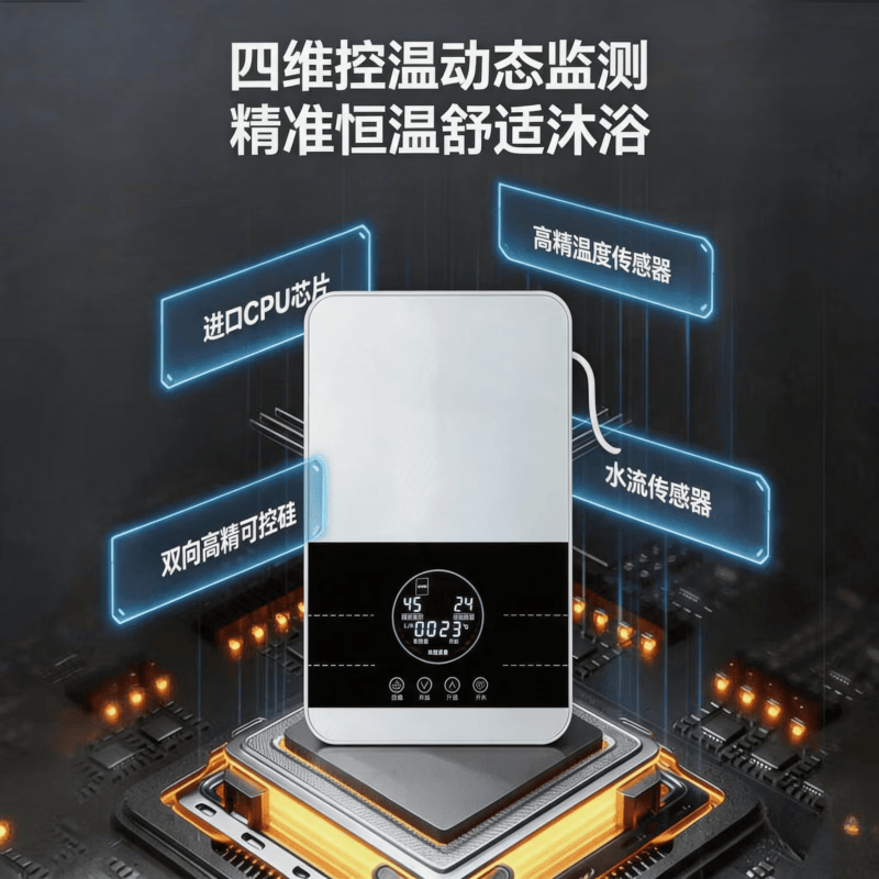 美的多采即热式电热水器8800W家用淋浴洗澡免储水变频速热智能恒温家用过水热一级能效节能省电热水器 8800W 珍珠白（智能变频恒温+水电分离） 师傅上门包安装