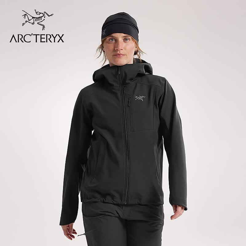 ARC'TERYX始祖鸟 GAMMA MX HOODY 防风 女子 软壳夹克 BLACK/黑色 M