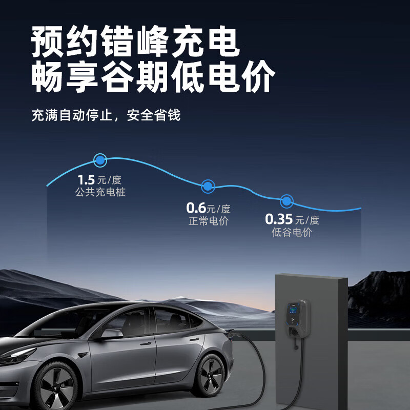 ROMADA腾势充电桩原厂协议专用刷卡防盗充7KW 32A挂壁原装立柱壁挂刷卡NFC手机预约国标智能充电枪器 腾势Z9 【7KW-总线长3米】即插即充版