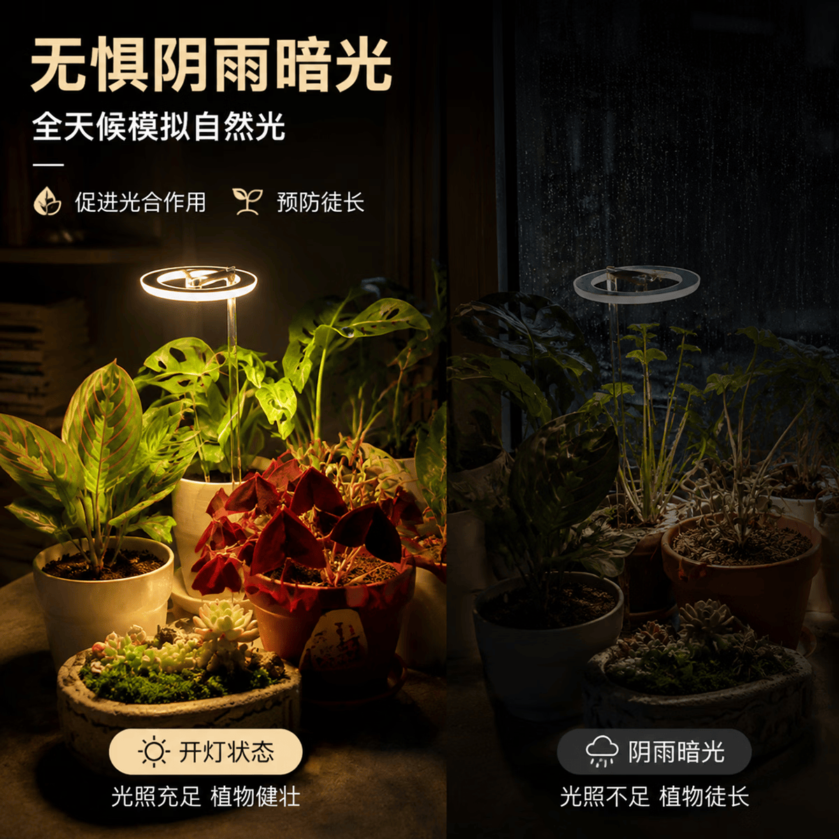 幽麦 led植物生长补光灯全光谱usb食虫多肉发财树水藻补光(可定时) 阳光黄光(可定时)