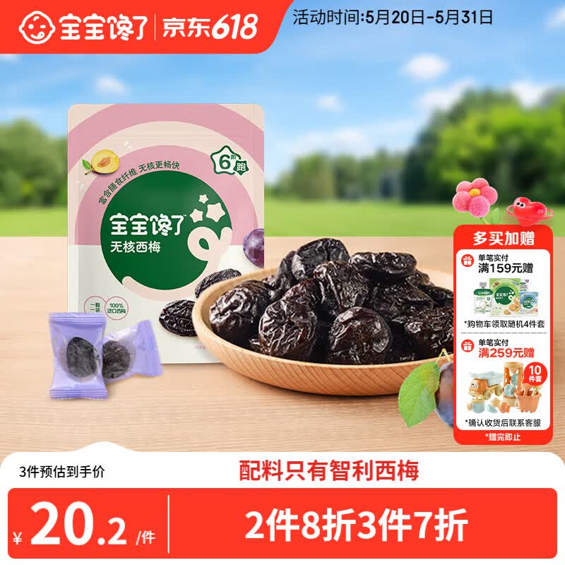 宝宝馋了无核西梅儿童零食无添加糖去核西梅干150g享儿童食谱