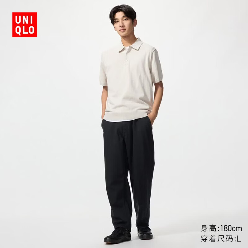 优衣库！可机洗针织polo衫/短袖