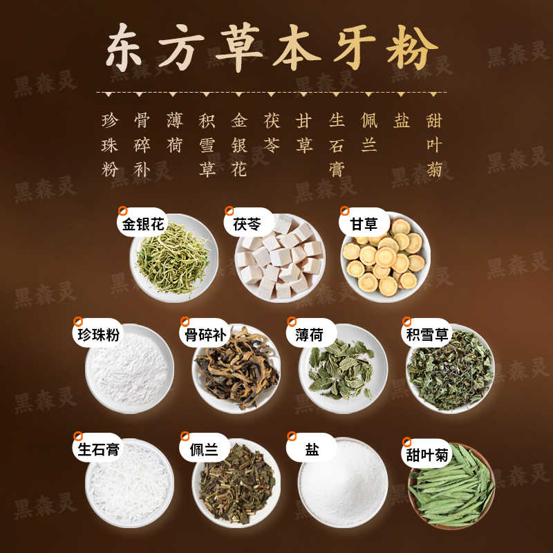 黑森灵黑森林牙粉清新牙粉纯植物配方去渍白牙草本青盐去黄老款草本牙粉 黑森灵牙粉*1瓶