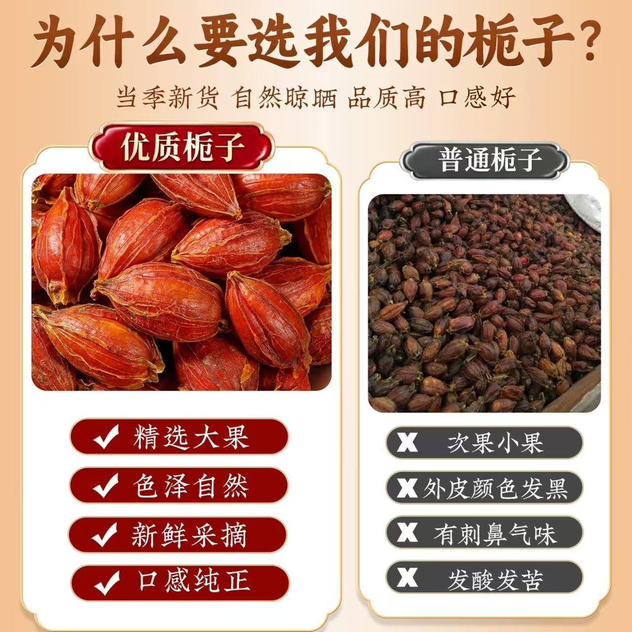 同仁堂(TRT)江西特级黄栀子果中药黄栀子香料上色泡水泡茶野生黄栀子天然色素 高品质野生黄栀子果 200g*4罐