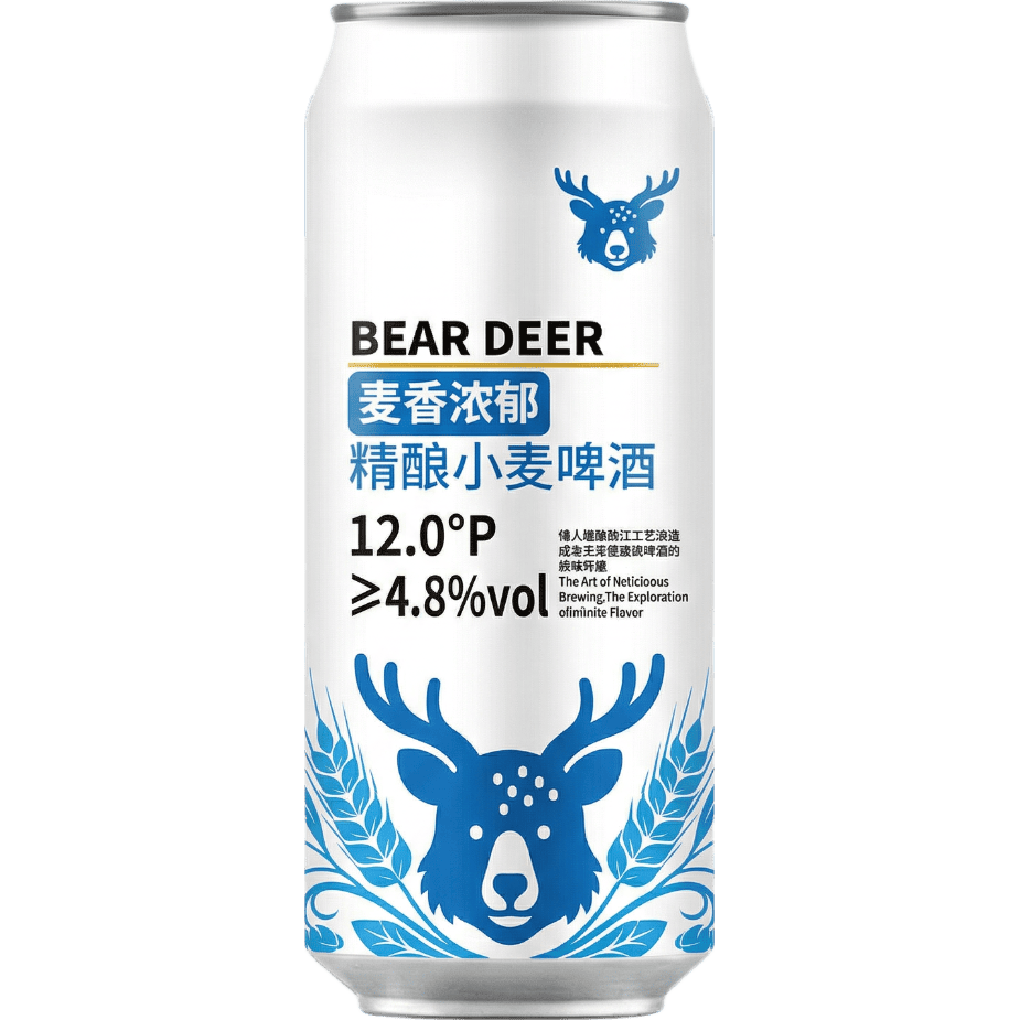 BEARDEER熊鹿精酿小麦啤酒比利时风味 500mL 1罐