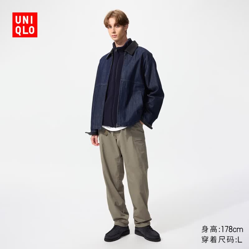优衣库保暖休闲长裤/常规款男装女装/休闲裤裤子479375 33 卡其色 M /170/80A