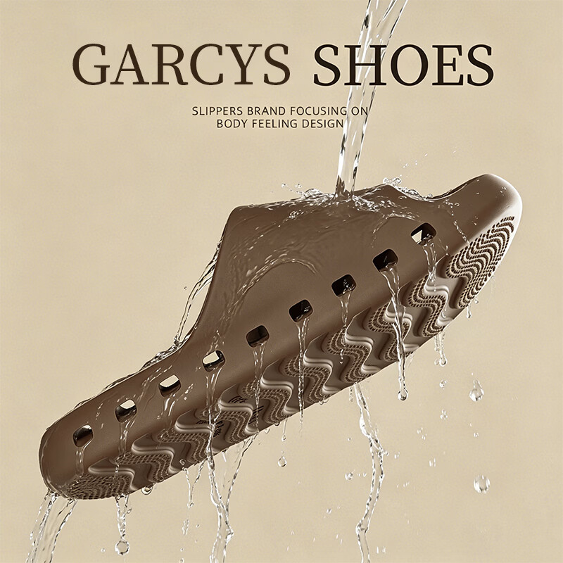 Garcys 空气循环eva防臭拖鞋男款夏季新款踩屎感漏水速干居家拖鞋 深棕色 40-41