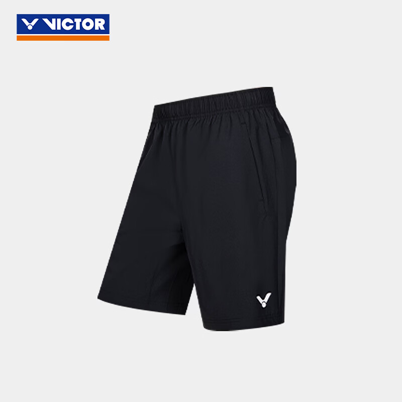 威克多（VICTOR）【限时特惠】羽毛球服 透气速干男女款训练比赛生活日常运动短裤 R-55204/C黑色 XL