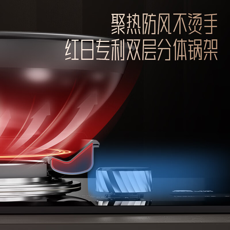 红日(RedSun)红外线燃气灶 180分钟智能定时猛火灶 75%高热效率 一级能效省气炉灶 台嵌两用 家用节能灶EM75B 天然气12T