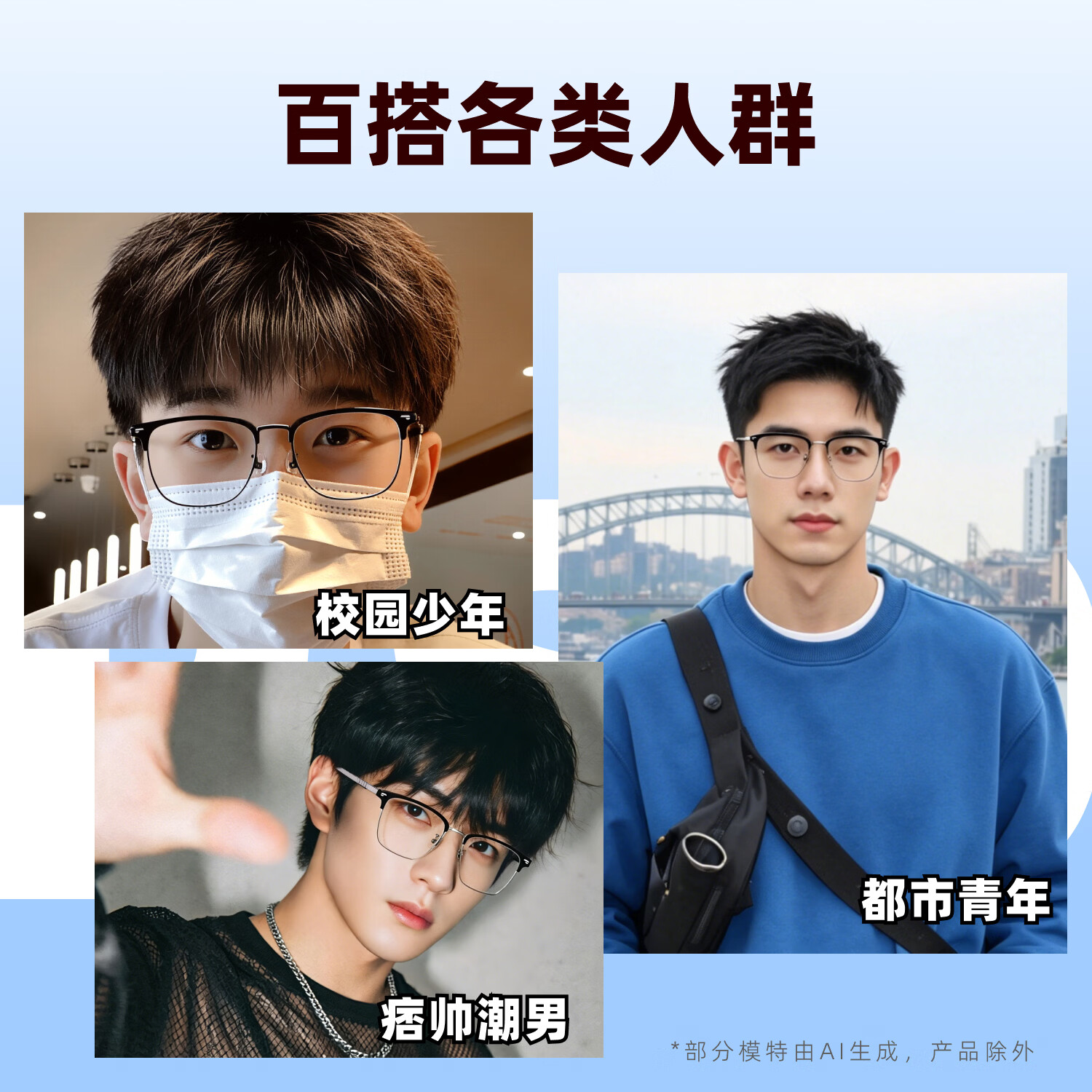 锐视点专业配近视眼镜男女防蓝光散光防雾变色眉毛框纯钛镜架近视眼镜 百搭【纯钛】镜架-黑银色-880 配【防蓝光镜片】锐视点1.56折射率（0-300度）