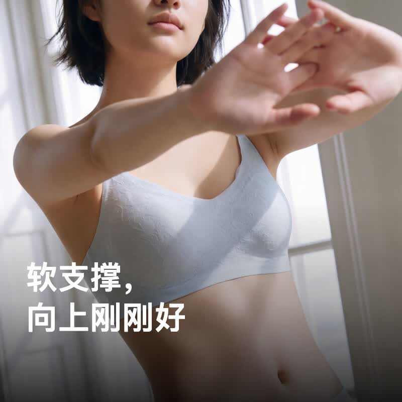 NEIWAI 内外26新品蕾丝文胸女春夏抱抱全蕾丝内衣胸罩 纯净蓝 S -M