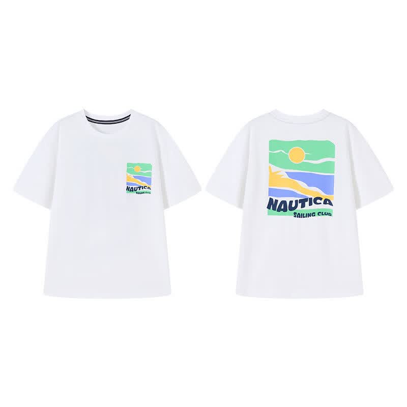 NAUTICA【SKIN丝光棉】NAUTICA童装男童女童短袖T恤夏季儿童半袖透气上衣 白色 165