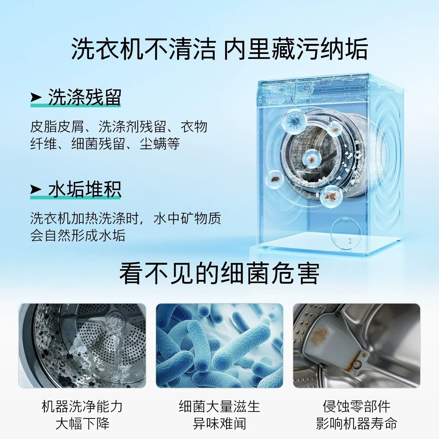 西门子(SIEMENS)全自动滚筒洗衣机内筒清洗剂 去污除垢去味免浸泡专用清洁剂 【新品除螨升级】洗衣机清洁剂×1