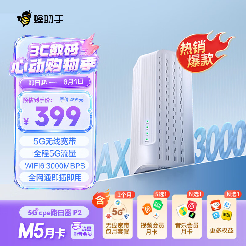 ?流量自由神价｜5G随身WiFi仅需XX元！出差党租房族必备神器～