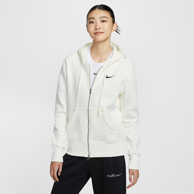 耐克（NIKE）女子针织夹克外套冬季新款加绒连帽衫运动卫衣 HJ0996-133 XS
