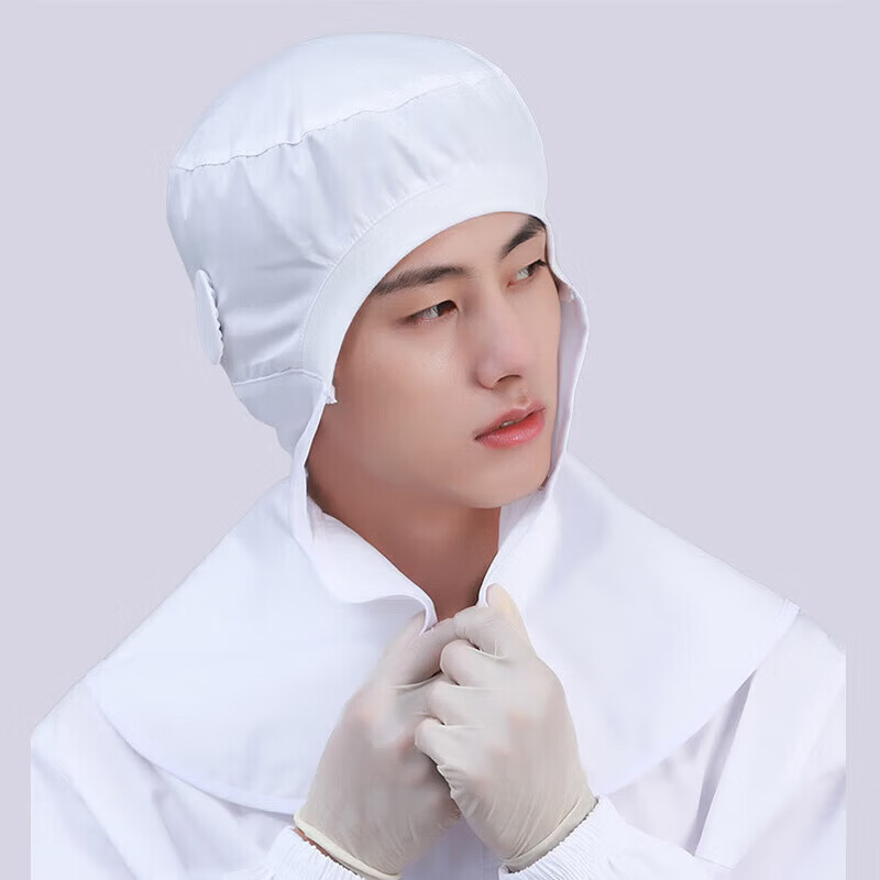 谋福(CNMF)披肩帽 防护帽工厂车间工作帽子 (白色)