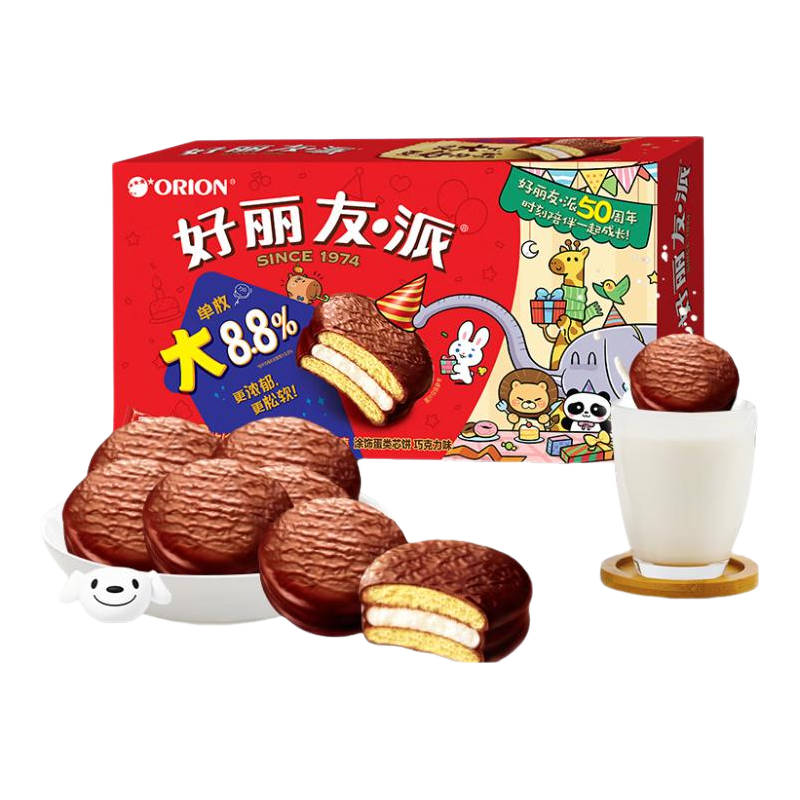 好丽友（ORION）派 巧克力派代餐办公室早餐面包休闲女生零食糕点心小吃 巧克力派【30枚】1113g