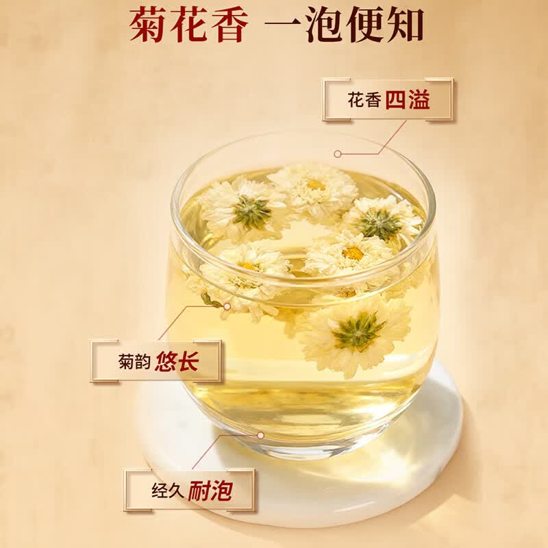同仁堂（TRT）品牌北京同仁堂菊花(贡菊)30g菊花茶菊花蕾可搭枸杞金银花决明子用于风热感冒咽喉肿痛中药饮片 一瓶装
