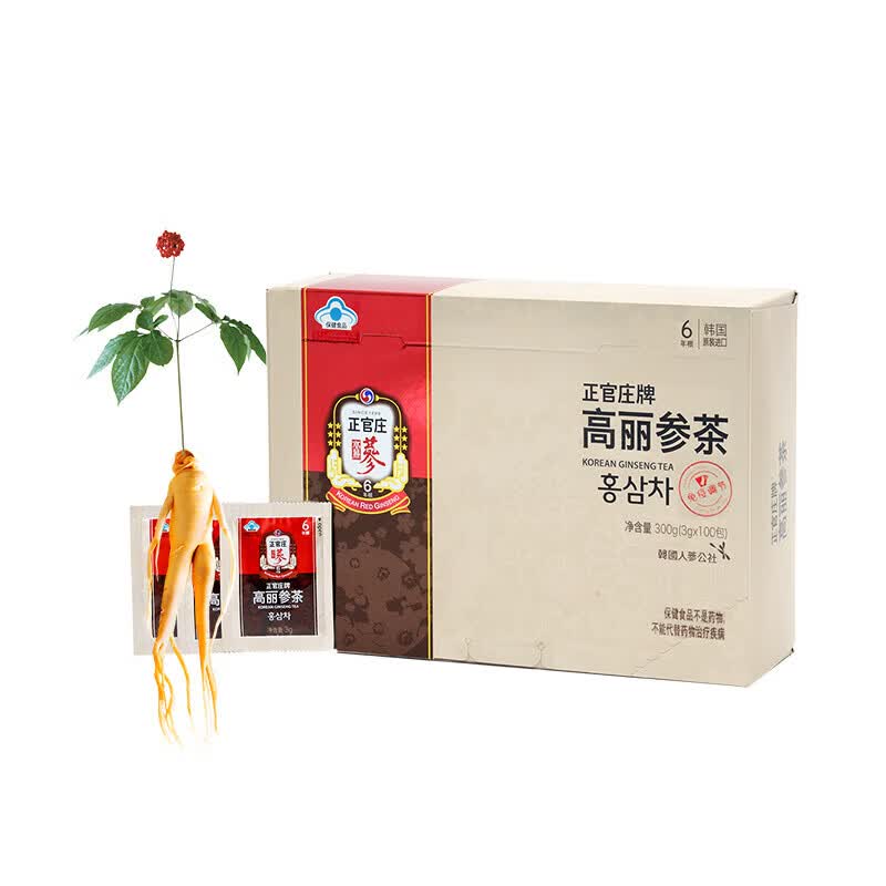 正官庄原装进口 6年根人参红参茶 健康滋补 提高免疫力  300g*1盒