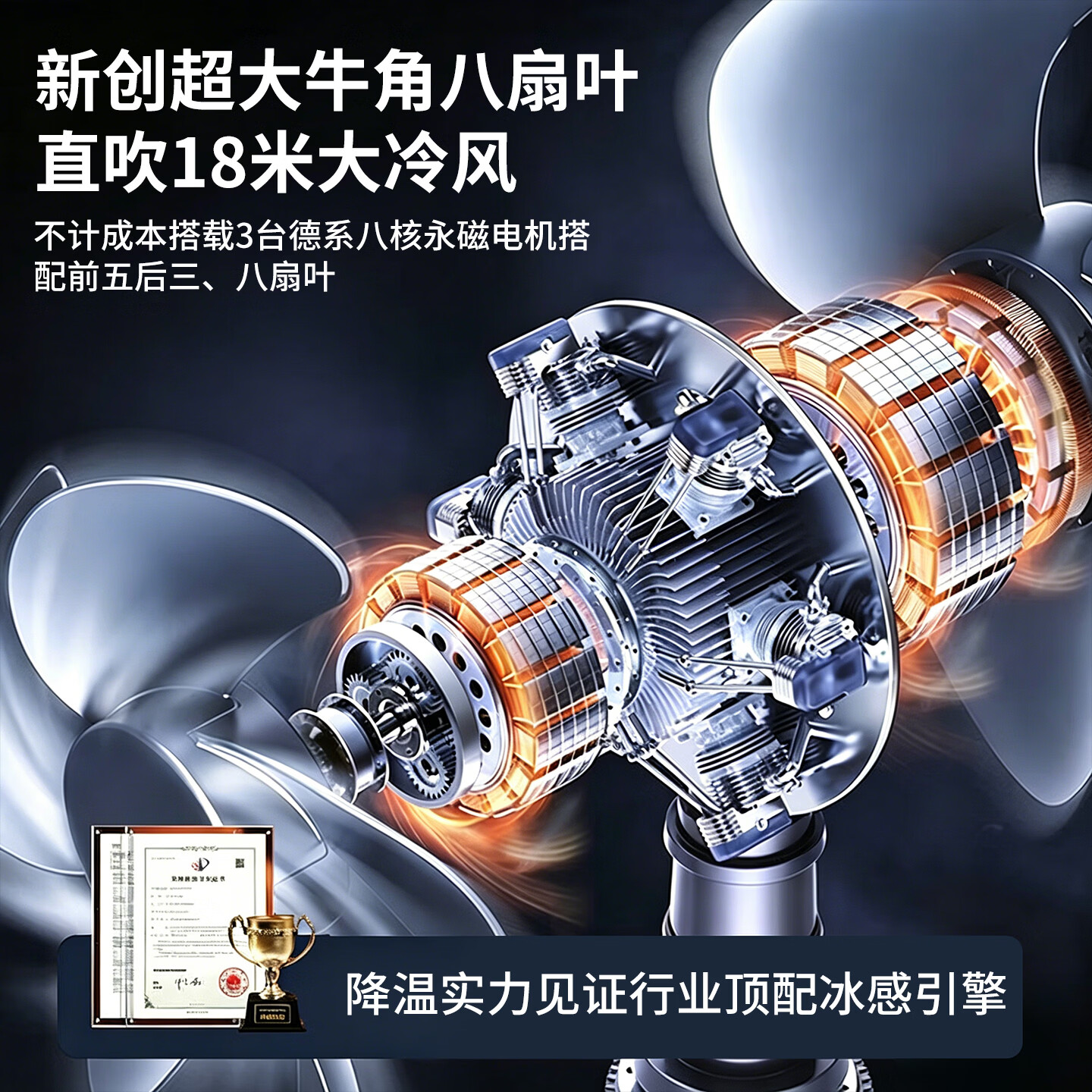 OUIO户外风扇喷雾加湿办公室桌面小型空调扇USB宿舍电风扇可充电露营水冷风机大容量电池带灯光摇头 【加湿水冷】20000毫安+灯光+摇头