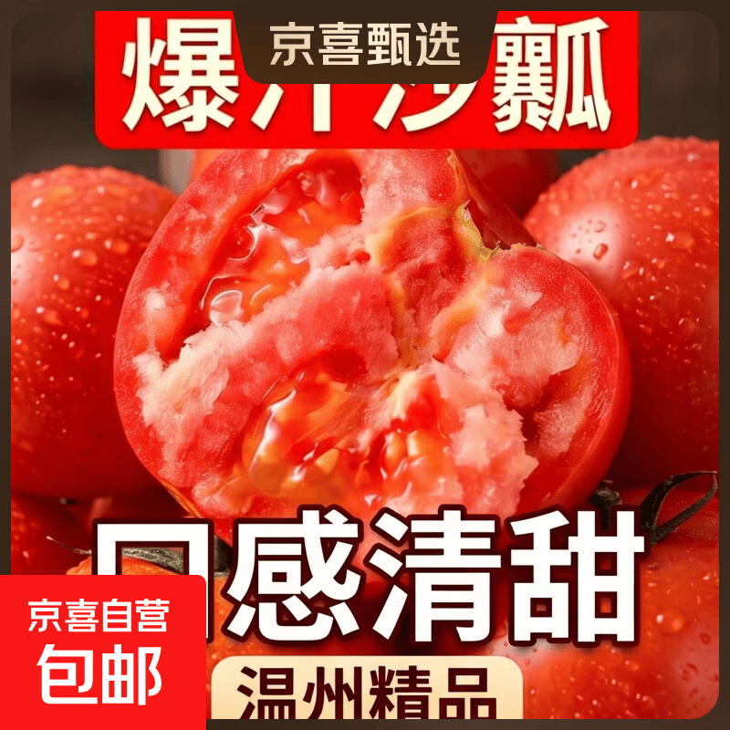 精品大红番茄新鲜可即食水果沙瓤西红柿新鲜蔬菜 温州精品沙瓤西红柿 3斤 净重