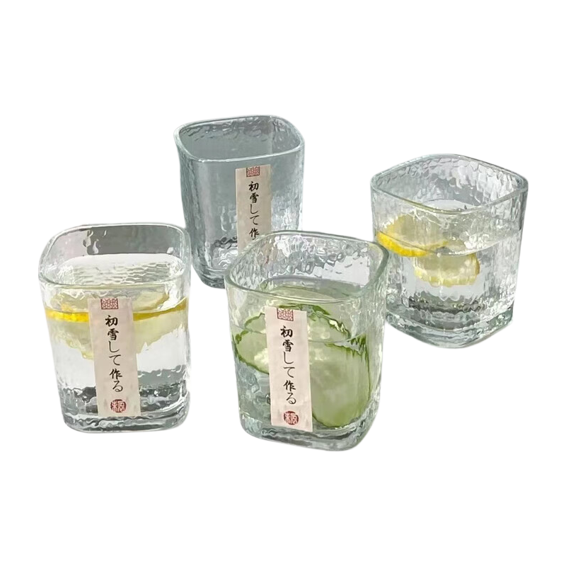日式锤纹玻璃锤纹玻璃冷水壶套装食品级家用一壶四杯凉水杯 日式锤纹工艺/加厚玻璃材质/一壶四杯