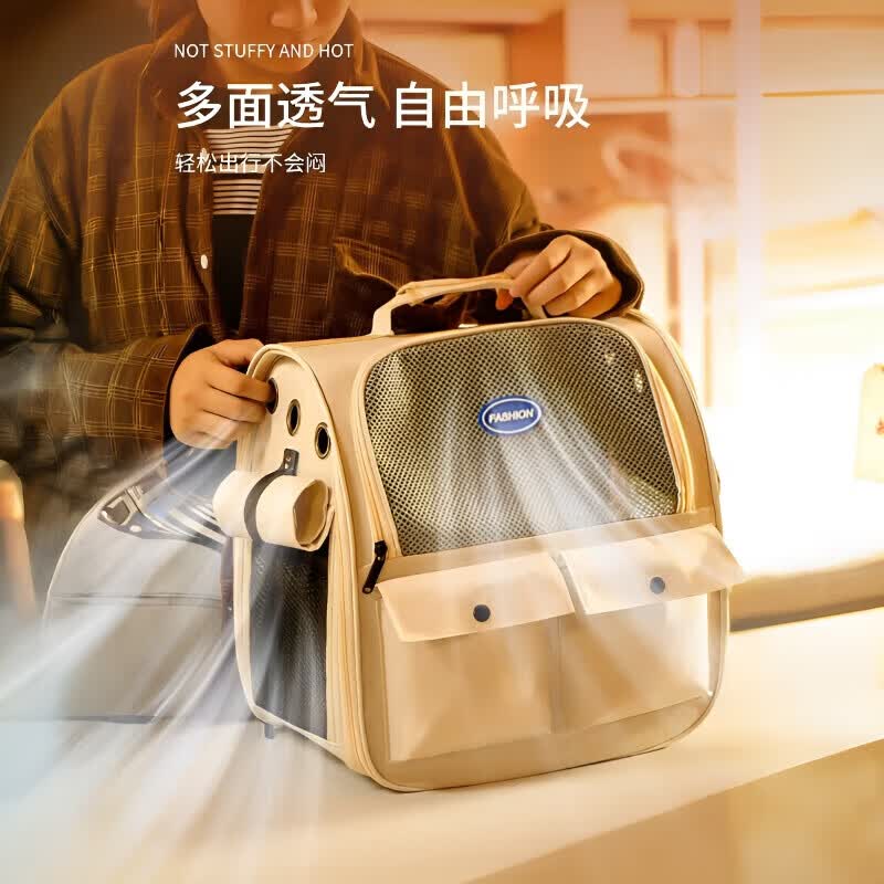 GERTHRON德国猫包外出便携透气双肩背包四季通用大容量猫笼子宠物猫咪狗包 高级灰【升级侧开互动 防应激卷帘】双肩包