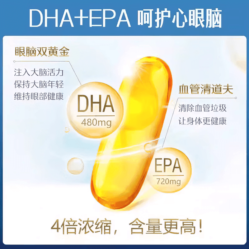 Swisse斯维诗澳洲深海鱼油无腥味软胶囊四倍浓缩omega3成人中老年人补脑 【4倍浓缩鱼油】 60粒*3瓶