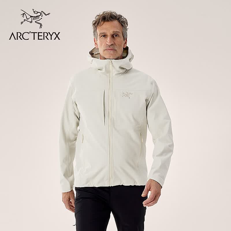 ARC'TERYX始祖鸟 GAMMA MX HOODY 防风 男子 软壳夹克 SEA SALT/流木白 L