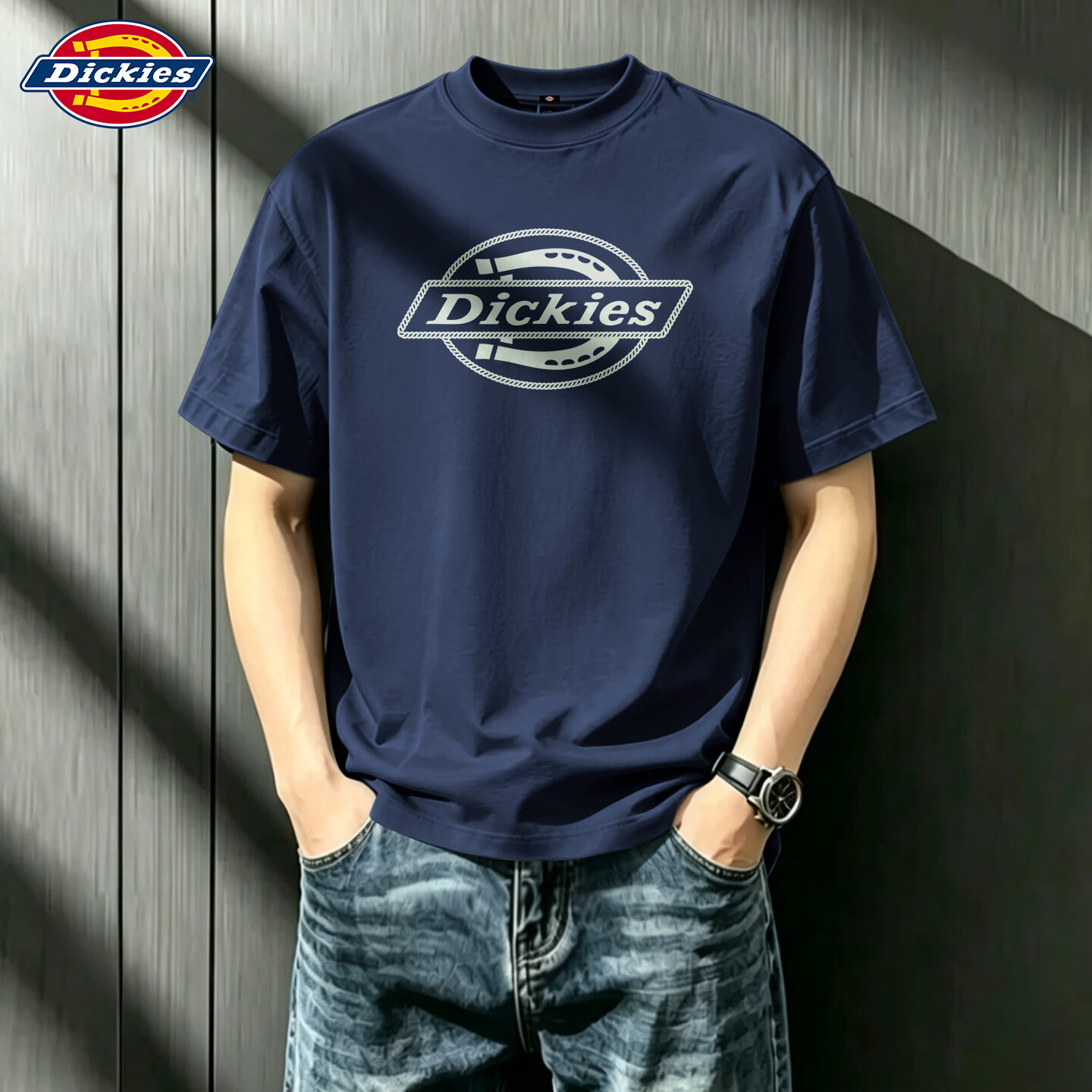 Dickies男款夏季短袖2026新款美式潮牌时尚男士T恤纯棉休闲宽松大码男装