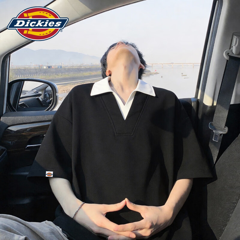 Dickies美式复古休闲短袖男士2026夏季新款宽松舒适百搭运动透气上衣服装 花灰 M 推荐90-115斤