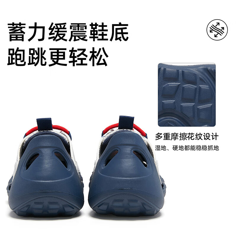 Lee童鞋夏季新款儿童防滑凉鞋女童镂空沙滩洞洞鞋男大童 深蓝 35 【建议脚长210-215mm】