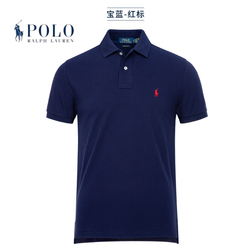 RALPH LAUREN 拉夫劳伦拉夫劳伦男装POLO衫男高端休闲纯棉翻领夏季短袖保罗RL大码T恤 花灰 S 100-130斤 160-170cm