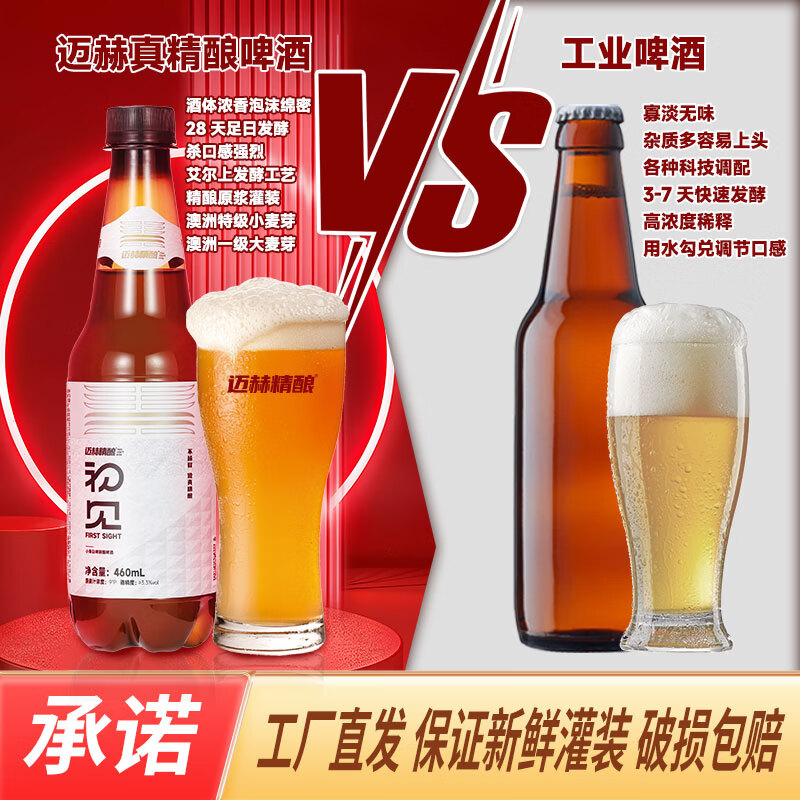 迈赫精酿精酿啤酒460ml 9度原麦汁3.3度酒精度德百拉格双口味聚会送礼酒水 拉格精酿啤酒 460mL 9瓶 整箱装