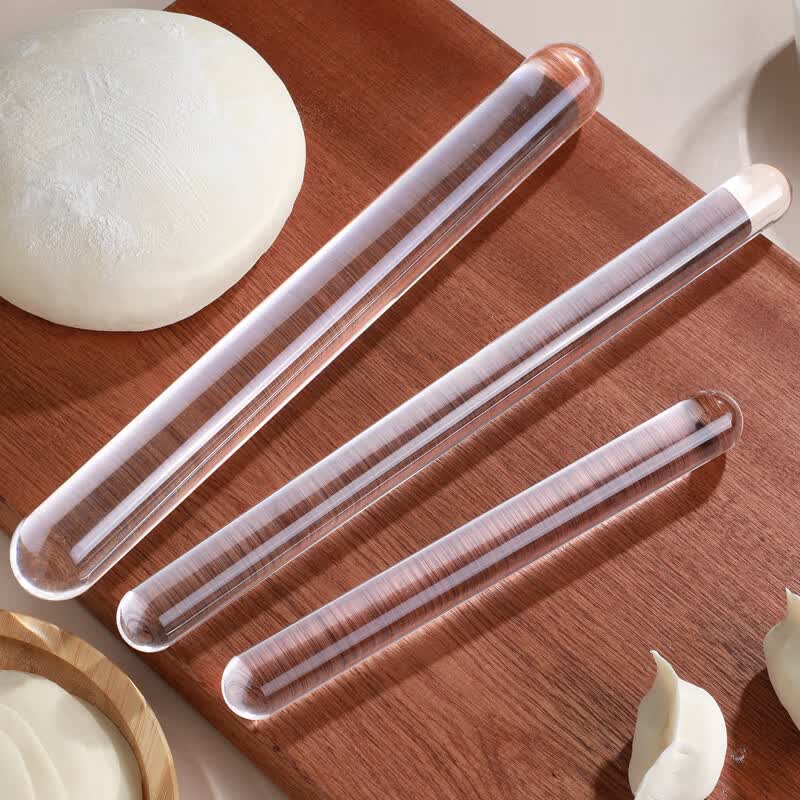 咏幻亚克力透明擀面杖不沾面家用食品级饺子皮专用实心棒饼干皮烘焙棍 迷你杖[2.5x23cm]制作小点心/饺子皮