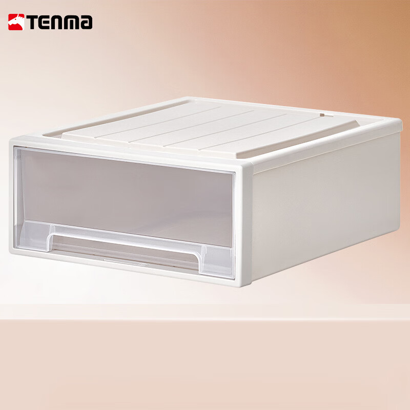TENMA多功能衣柜抽屉收纳盒 可视整理盒衣物抽屉柜储物箱子 抽屉收纳盒JFC-452 53*45*20cm