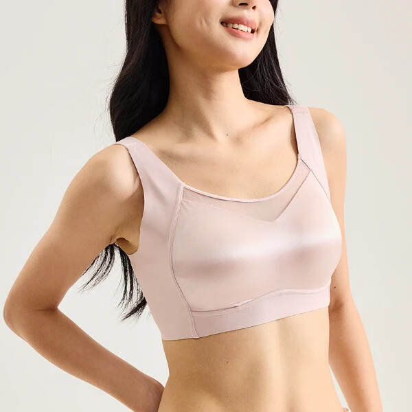 XAYEMM香月明美乳胶杯文胸可调节宽肩后扣大胸显小无痕桑蚕丝内衣66208 粉底液 L 90-110斤