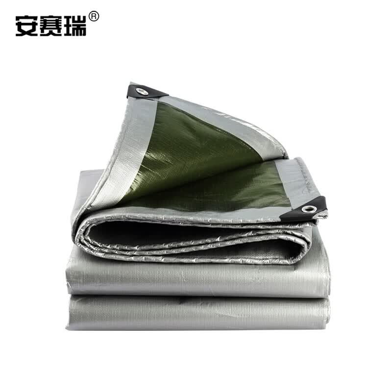 安赛瑞加厚防雨布（银白）2×3m 银白色防雨布 货物防晒防雨篷布 K000144