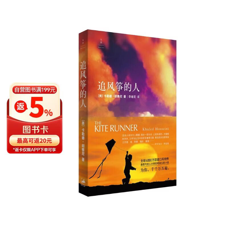 追风筝的人（阿富汗普通人今日的遭遇是过去的重演。纽约时报畅销书榜上榜超100周。） 小说