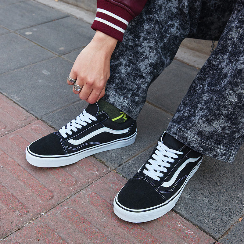 万斯（VANS）范斯经典款Old Skool黑色低帮复古鞋 Vans经典街头男女板鞋夏季新 黑色 44 _鞋内长28.5cm