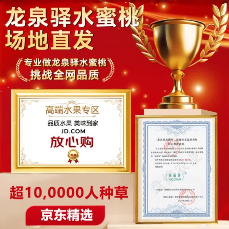 盘信人正宗四川龙泉驿水蜜桃次日达新鲜应季孕妇水果端午礼盒装桃子整箱 5斤 果园现摘 顺丰空运 10-12枚特大果【单果200g以上】高端礼盒装