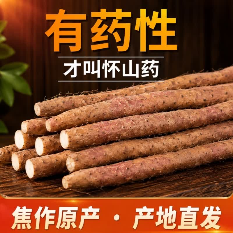 铁棍山药河南焦作温县垆土铁杆怀山新鲜现挖淮山药青野纪包邮 净重【5斤】【50-60 cm】 【新店冲量】
