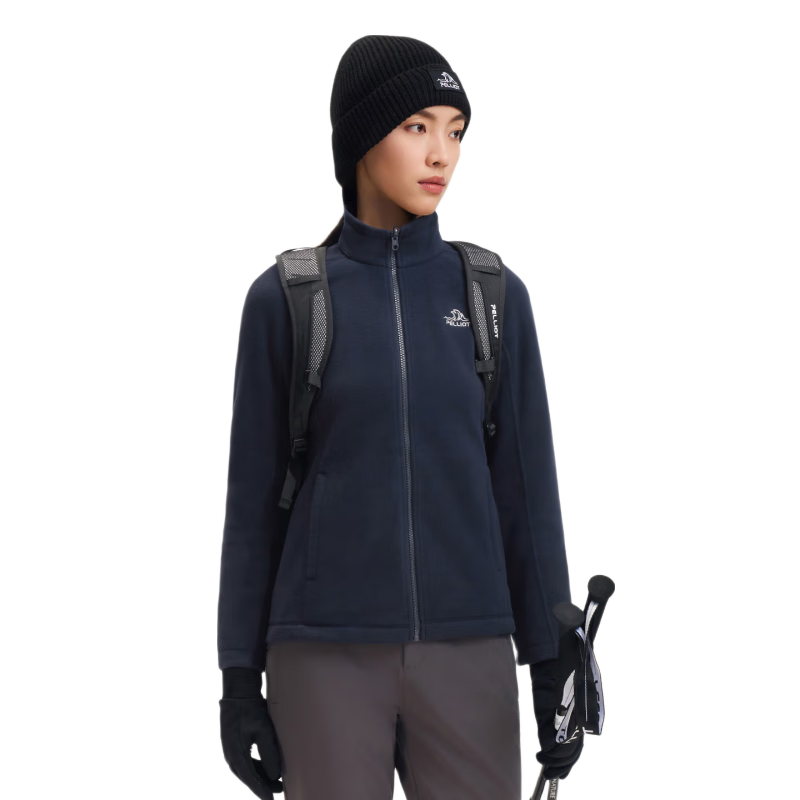 伯希和户外抓绒衣男女立领防风徒步登山服吸汗保暖冲锋内胆运动外套 藏蓝色 | 280G加厚摇粒绒 L