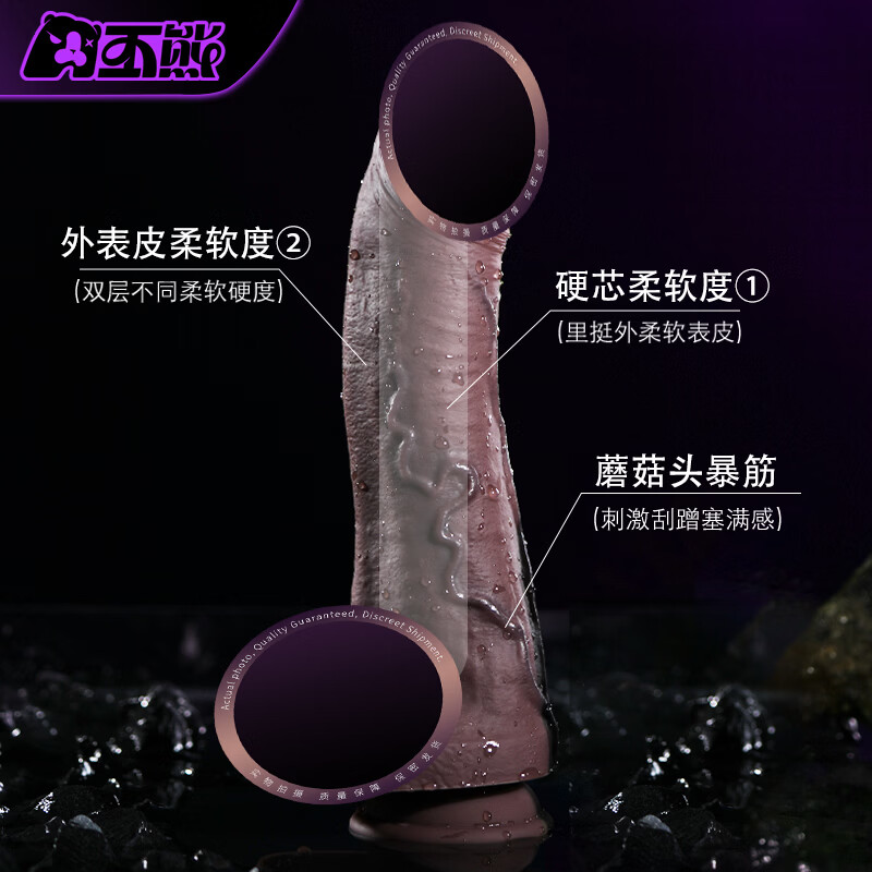 丕熊大头狒大头直立仿真假阳具铂金硅胶双层仿真JJ成人用品男女性玩具 M-肉色(进阶级推荐)