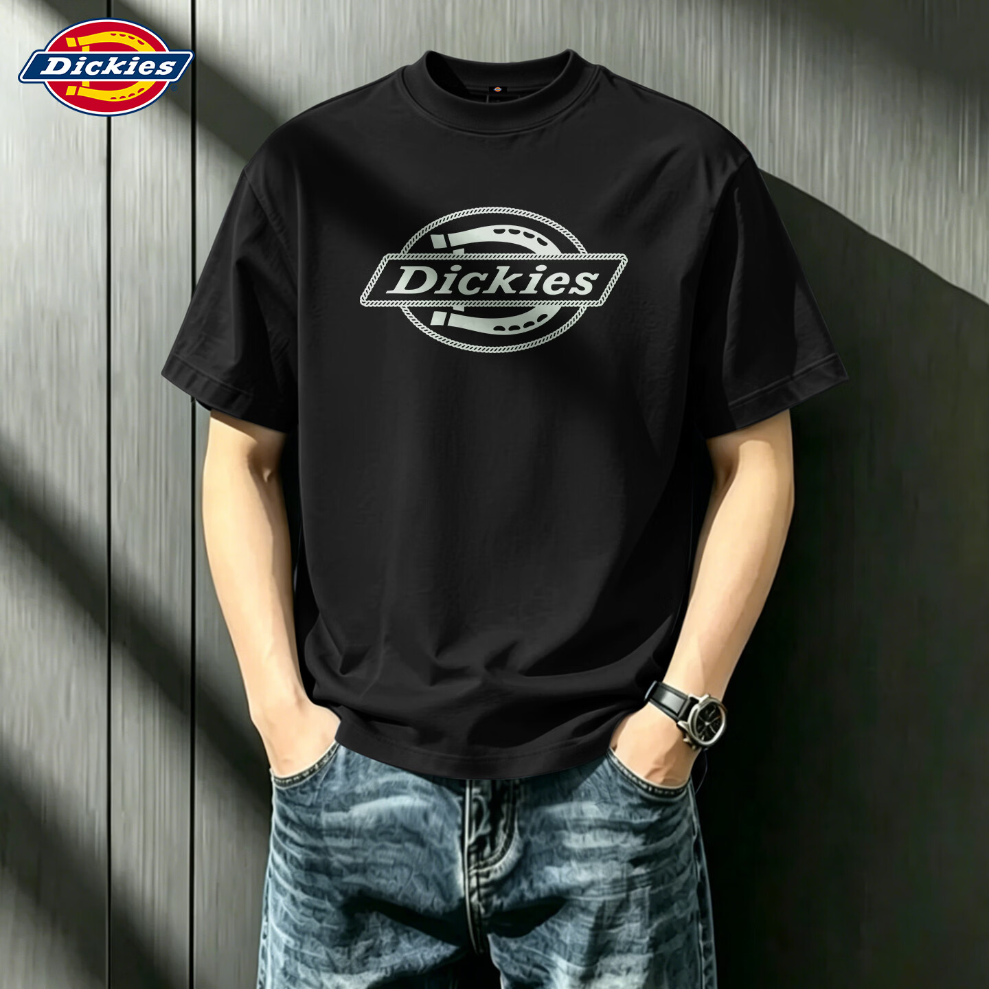 Dickies男款夏季短袖2026新款美式潮牌时尚男士T恤纯棉休闲宽松大码男装